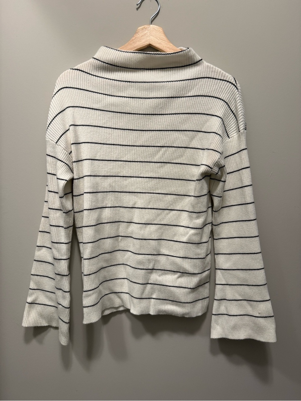 Cotton On Cream and Black Striped Turtleneck Sweater